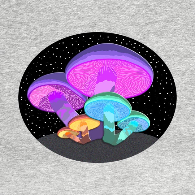 Glowing Mushrooms by Nerdpins